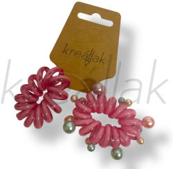  Pink gyöngyös spirál hajgumi