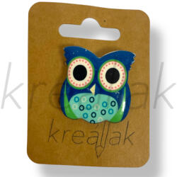  Kék baglyos kitűző