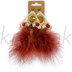  Hosszú dekoratív , tollas fülbevaló