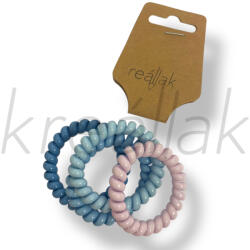  Kékes spirál hajgumi szett