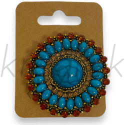  Mandala minta türkízkék kitűző