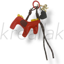  Piros bőr lovas kulcstartó