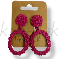  Pink ovális fém fülbevaló