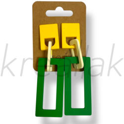  Zöld tégla fülbevaló