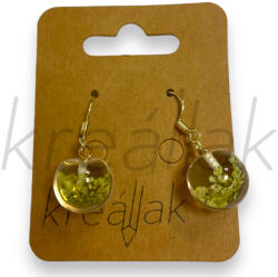  Üveg golyó fülbevaló világos zöld