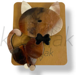  Barna nagy cica kitűző