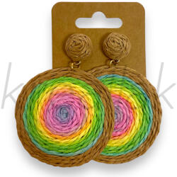  Körlapos szivárványos szalma fülbevaló