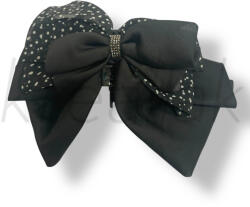  Fekete tűpettyes karmos masni hajcsat