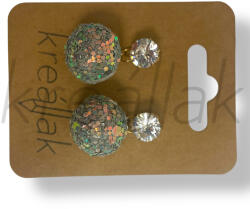  Szürke flitter gömb fülbevaló