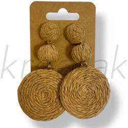  Bézs rattan szalma fülbevaló