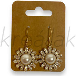  Virág mintás gyöngyös fülbevaló