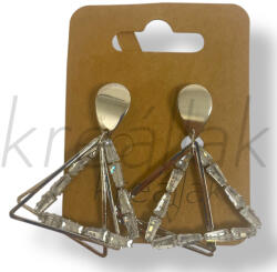  Ezüst színű háromszög köves fülbevaló