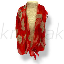  Piros-bézs pöttyös keskeny sál