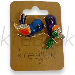  Színes madárkás kitűző