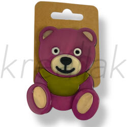  Pink plasztik maci kitűző