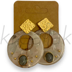  Szürkés plasztik lapos fülbevaló