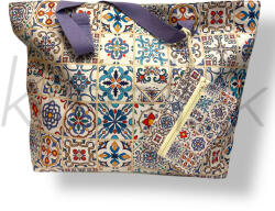 J. S ONDO Lila bohém mintás strandtáska