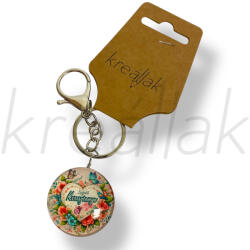  A legjobb keresztanya szív virág kulcstartó