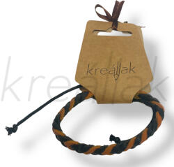  Barna vékony fonatos bőr karkötő