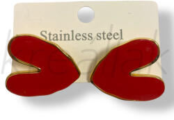  Piros szív fülbevaló stainless steel