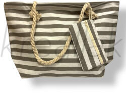 J. S ONDO Szürke csíkos strandtáska