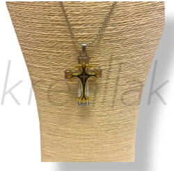  Arany fekete kereszt nyaklánc