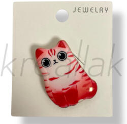  Piros kicsi cica kitűző