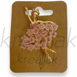  Balerina rózsaszín ruhában kitűző