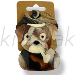  Barna szivaros kalapos kutya kitűző