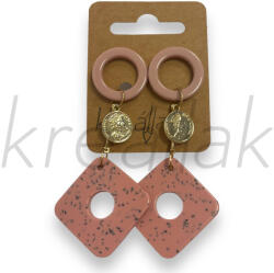  Plasztik rózsaszín fülbevaló, lógos