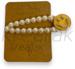  Sárga smiley gyöngyös hajcsipesz