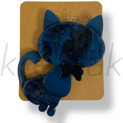  Kék cicás plasztik kitűző