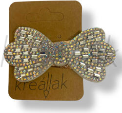  Ezüst strasszos masni hajcsat