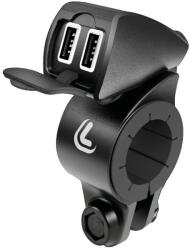LAMPA Dupla Usb Aljzat, Kormányra rögzíthető, Vízálló, 12/24V 5400 mA (0138828)