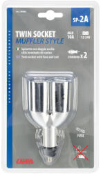 LAMPA SP-2A, Szivargyújtó elosztó 2-es, Alumínium, 12/24 V (0139080)