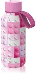 Quokka Solid Kids sticlă termos cu dispozitiv de prindere Pink Bricks 330 ml
