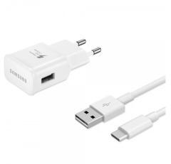 Samsung hálózati töltő USB aljzat (15W, gyorstöltő + EP-DR140AWE Type-C kábel 80cm) FEHÉR (70241)