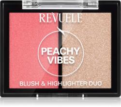 Revuele Blush & Highlighter Duo élénkítő arcpirosító árnyalat Peachy Vibes 8 g