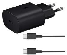 Samsung hálózati töltő Type-C aljzat (25W, PD gyorstöltő 3.0 + EP-DG980BBE Type-C kábel) FEKETE (112426)