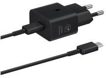 Samsung hálózati töltő Type-C aljzat (25W, GaN, PD gyorstöltő + Type-C kábel) FEKETE (159426)