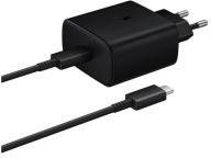 Samsung hálózati töltő Type-C aljzat (45W, PD gyorstöltő + Type-C kábel) FEKETE (136156)