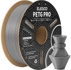 Elegoo Filament pentru Imprimante 3D Elegoo PETG Pro Diametru 1.75MM 1KG Gri (50.203.0205)