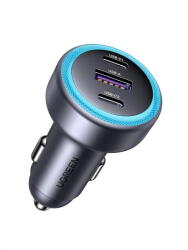UGREEN Incarcator auto Ugreen 30W PD, 2x USB-C, 1x USB-A, Incarcare rapida, Gri (EC307-45843) - dwyn