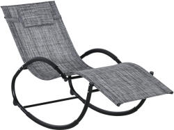 Outsunny Șezlong de Grădină, Balansoar cu Gravitație Zero, Șezlong Impermeabil cu Tetieră, 155x61x88 cm, Gri | Aosom Romania (84A-120V01GY) Balansoar