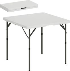 Outsunny Masă de Camping Pliabilă cu 2 Înălțimi Reglabile, 86x86x74 cm, Alb | Aosom Romania (A20-451V00WT)
