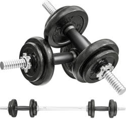 SPORTNOW Set Greutăți și Halteră de 20kg cu Mânere Antiderapante 8 Discuri de Greutate | Aosom Romania (A91-428V00GY)