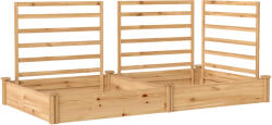 Outsunny Pat de grădină înălțat cu spalier Jardiniere din lemn cu 3 spaliere Perete despărțitor Bază deschisă 240 x 125 x 102 cm Lemn natural | Aosom Romania (84H-499V00ND)