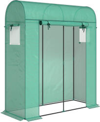 Outsunny Sera de Balcon cu Ușă și Ferestre Rulante, Sera pentru Grădină cu Structură din Oțel și Acoperiș PE, pentru Plante, Legume, Flori, Fructe, Anti UV, 170x68x200 cm, Verde | Aosom Romania (84H-463V00GN)