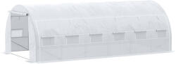 Outsunny Seră de grădină 18 m2, cu ușă și pereți laterali, 12 ferestre, structură din oțel PE, Anti-UV, 6L x 3l x 2H m, alb | Aosom Romania (845-612WT)