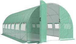 Outsunny Sera tunel pentru grădină 18m2, sera tunel cu uși și 12 ferestre cu plasă, 295x597x200cm, verde | Aosom Romania (84H-440V00GN)